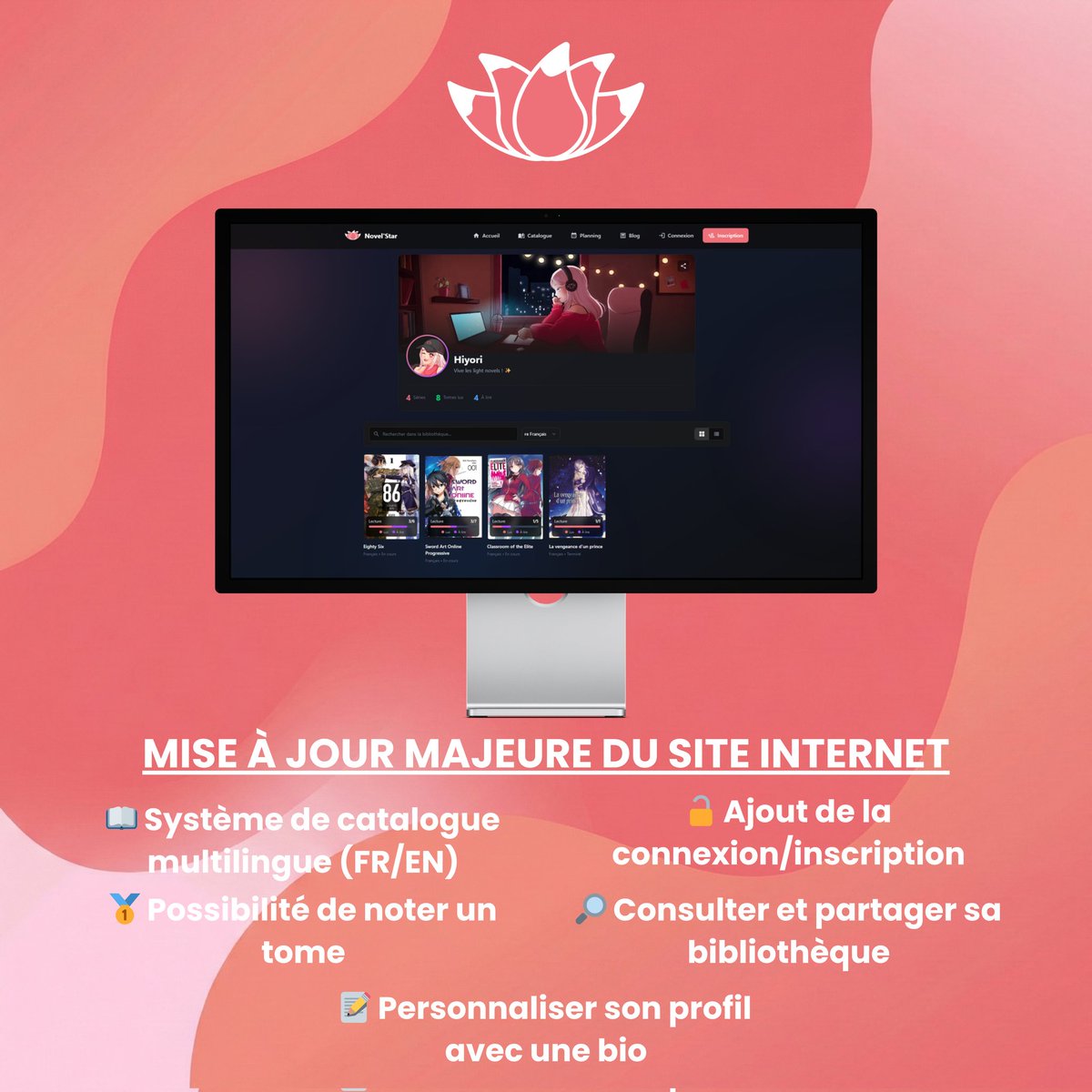 NovelStar_Off's tweet photo. Un instant ! Novel'Star évolue ! 🧬

Vous l'aurez compris, notre application et notre site web passent au niveau supérieur avec le déploiement de sa version 1.2 ! ✨
Pensez à télécharger la mise à jour de l'appli sur l'App Store ou Google Play afin d'en bénéficier pleinement. 📖 https://t.co/SE62QCITlu