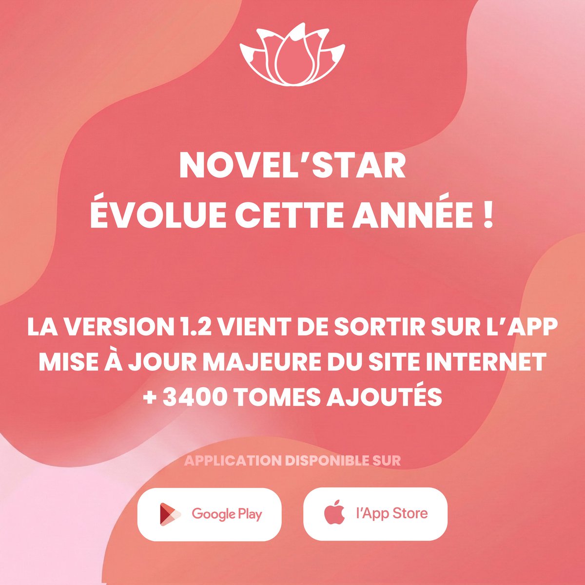 NovelStar_Off's tweet photo. Un instant ! Novel'Star évolue ! 🧬

Vous l'aurez compris, notre application et notre site web passent au niveau supérieur avec le déploiement de sa version 1.2 ! ✨
Pensez à télécharger la mise à jour de l'appli sur l'App Store ou Google Play afin d'en bénéficier pleinement. 📖 https://t.co/SE62QCITlu