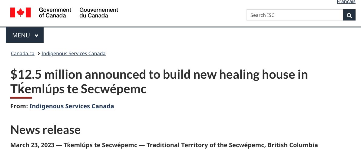 The Kamloops band was given an additional $12.5 Million to build a "healing" house due to the 215 "unmarked graves" 

Yet no graves have been found