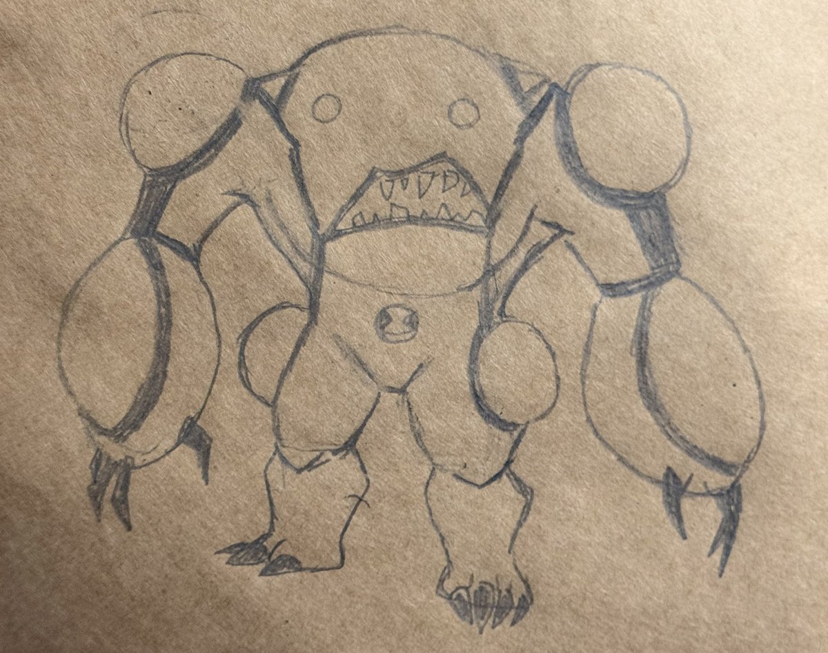 Quick sketch of the new Cannonbolt to see if I fw it and yessir I do, love my ugly chud son in any universe #Ben10