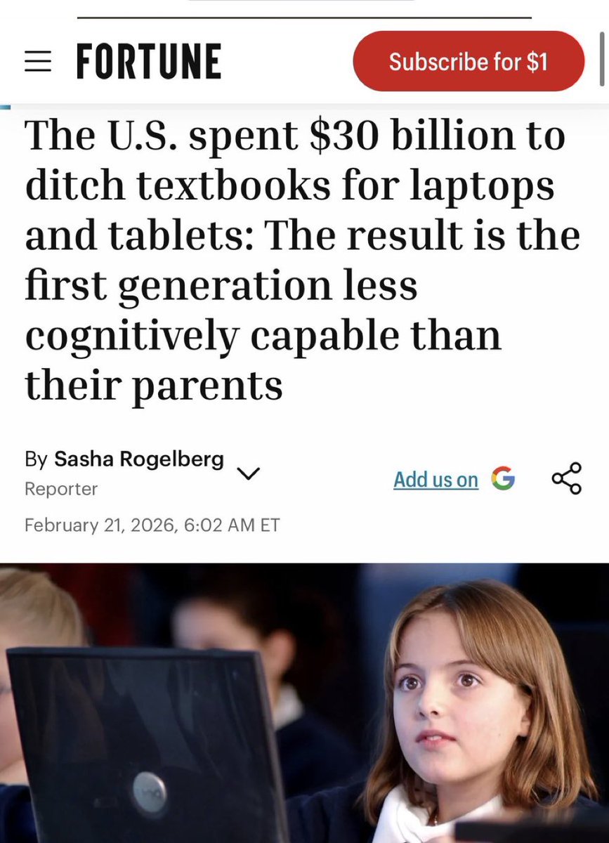 I taught during the rise of Chromebooks in classrooms and it was a nightmare 

Kids cheating rampantly, Googling every single fact, refusing to read assuming that copy and pasting things from  Wikipedia counted as an answer 

Students were regularly able to circumvent controls to