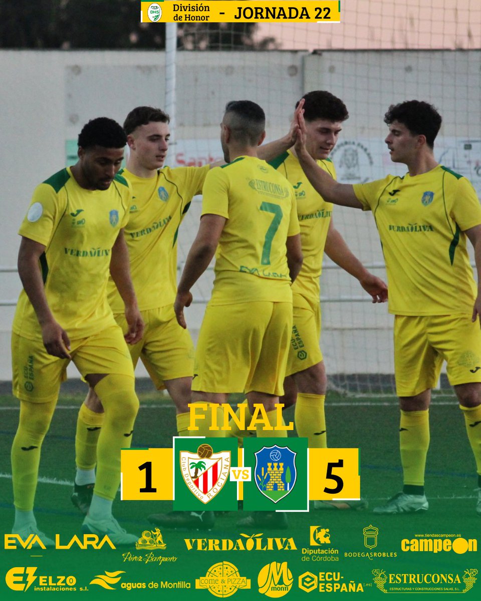 🏁 𝗙𝗜𝗡𝗔𝗟𝗟𝗟𝗟!!! ¡Finaaaaallll en Rociana! ¡El Montilla CF suma un nuevo triunfo fuera de casa! ¡Seguimos!

🔴⚪🆚💛💚

<a href="/CDRociana/">CDR</a> 1️⃣-5️⃣ <a href="/MontillaCF/">Montilla C.F.</a>

#Montilla #RocianaMontilla