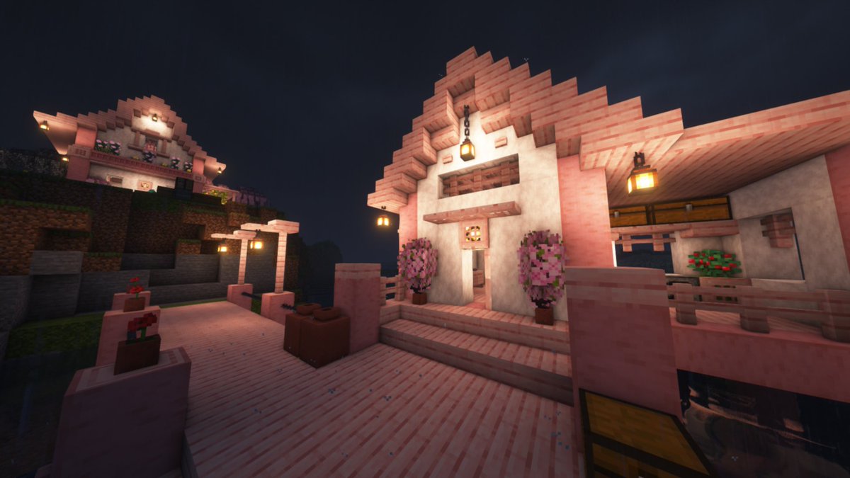 my wife told me she’d let me teach her minecraft if we can make it cute, so we’ve been working on a village together 😄