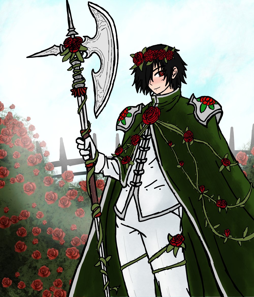 I've been super busy this weekend. So here's an old pic I didn't finish finally finished. It's <a href="/noahh81st/">Noahh81st 🌹👑</a> the fun vtuber guy that often collabs with <a href="/icemanradioVT/">IcemanradioshowVT</a>
He's a good guy and I'll admit, I kinda gave up on the background roses when I found a brush for it

Hope yall enjoy