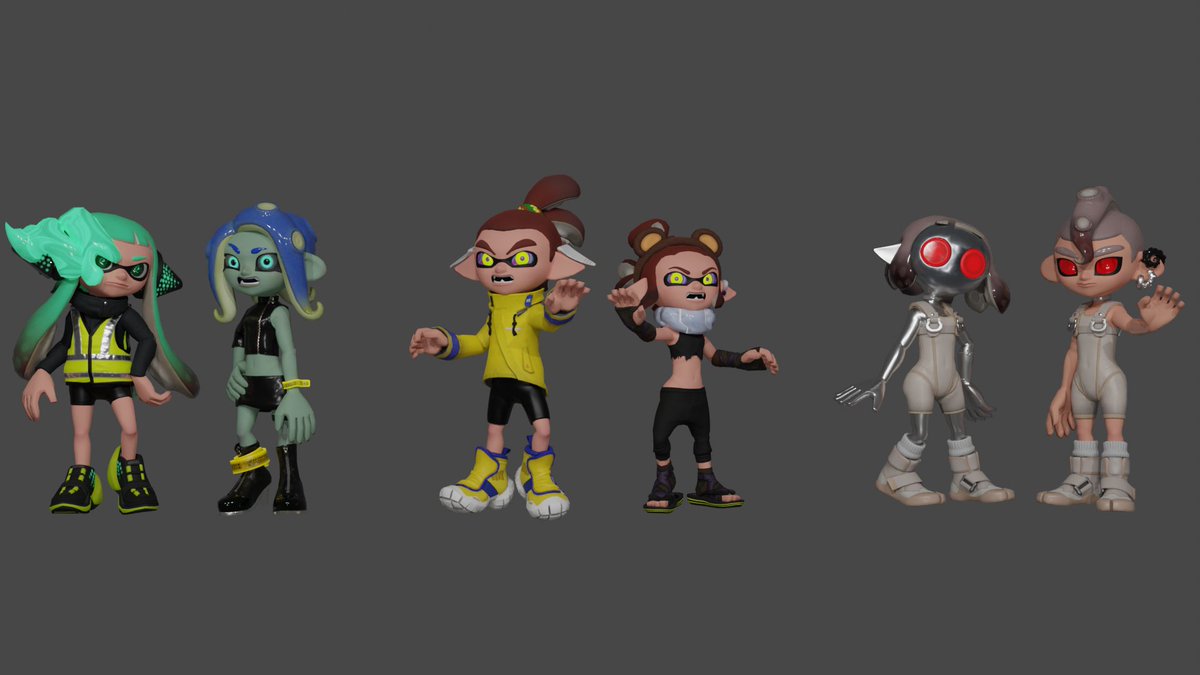 CrownGamer901's tweet photo. Happy Side Order anniversary, here's my Side Order-related renders!
#splatoon #splatoon2 #splatoon3 #sideorder #agent8 #parallelcanon #blender #splatoonoc #splatblend https://t.co/K9TVKmjeqJ
