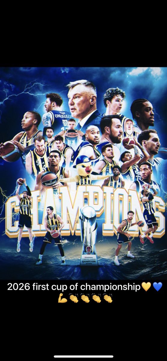 MhmtSlc83's tweet photo. Championnnnsss 2026 💛💙 @FBBasketbol bravooo çocuklarrr👏👏 MVP Tarıııııııkkkkkkk Biberoviççççç💪👏👏👏💛💙 https://t.co/4WBZfQ2C5p