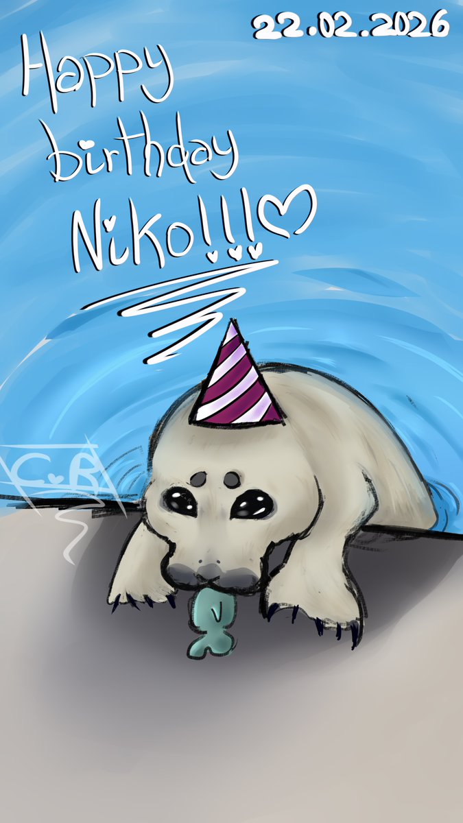 spicycherry23's tweet photo. Today is Niko's birthday and I needed to draw him, happy birthday Niko!!! Hope you ate a lot of fibsh today!!!!!! 💕💕💕🎉🎉🎉
#sealtwt https://t.co/gvzRxAO6J7