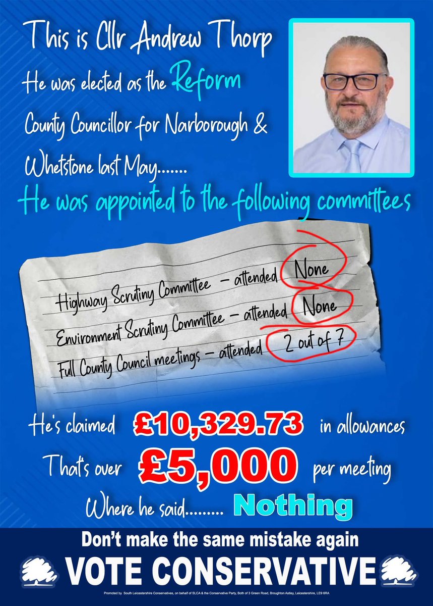 CllrDTaylor's tweet image. This is a terrible abuse of public money 😡

And NO ONE in @reformparty_uk at @LeicsCountyHall did anything about it.

Says all you need to know about how @LeicsCountyHall is being run by the current administration. 
#chaos 
#Failure