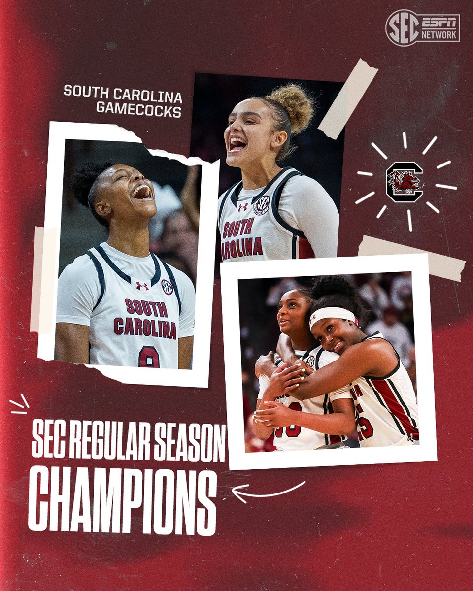 FIFTH CONSECUTIVE SEC REGULAR SEASON CHAMPIONSHIP FOR <a href="/GamecockWBB/">South Carolina Women's Basketball</a>  🏆