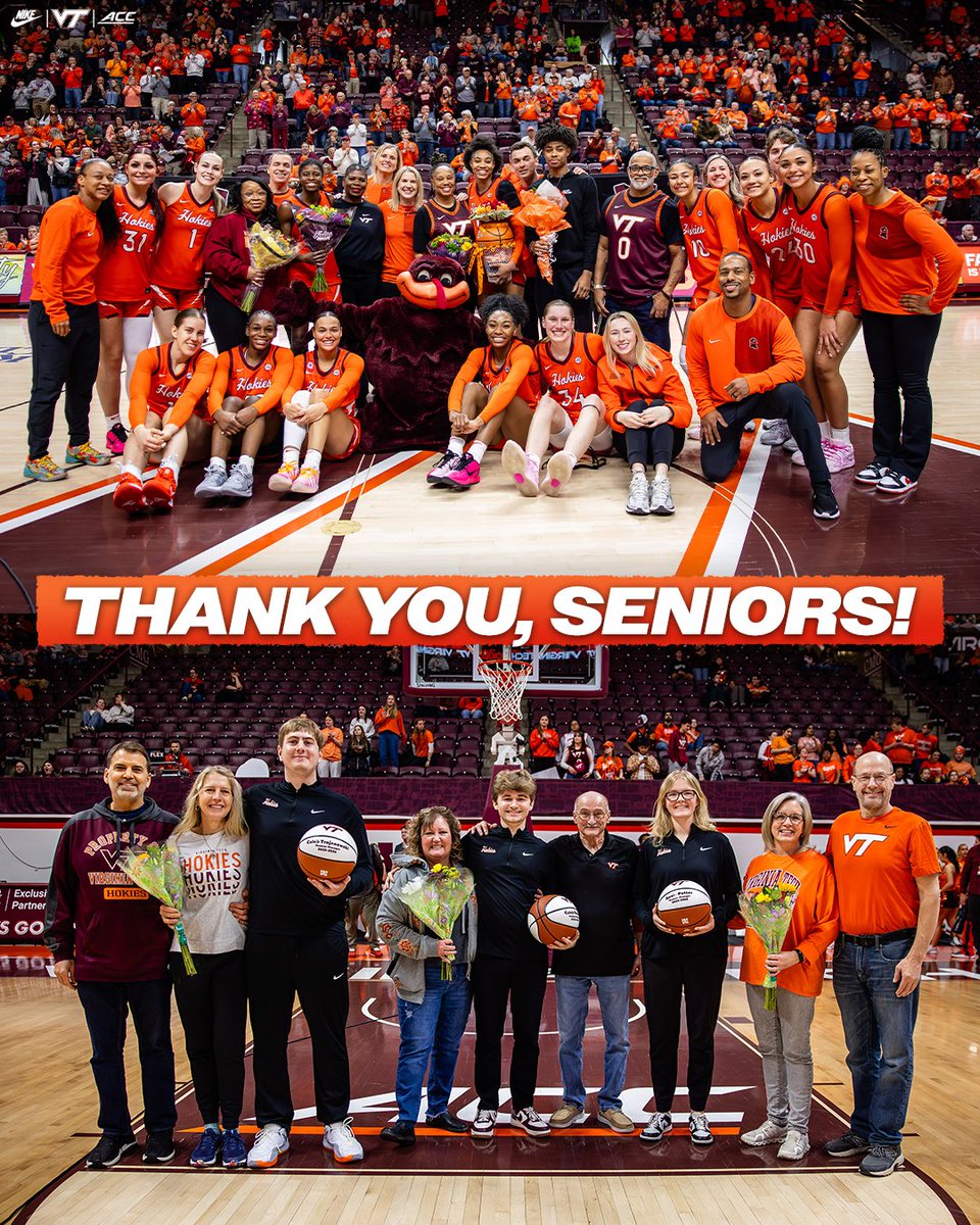 HokiesWBB's tweet photo. Countless memories. One forever family. 🧡 https://t.co/K93Rz89us2
