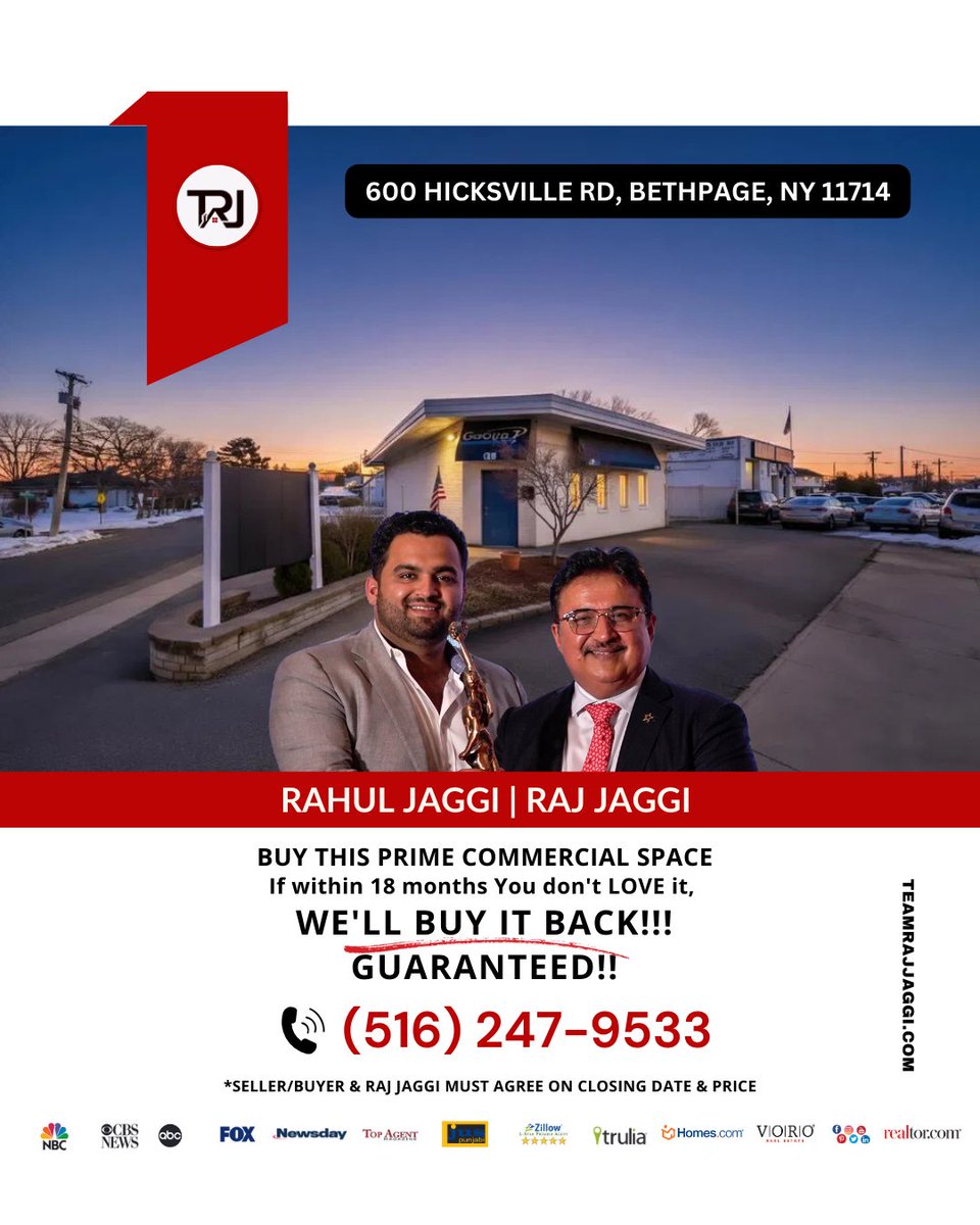 teamrajjaggi's tweet photo. The business move you’ve been waiting for. 💼✨
600 Hicksville Rd, Bethpage, NY: ✅ 3,456 Sq Ft ✅ 12 Parking Spaces ✅ High-Traffic Visibility ✅ $1,498,888
Own the building. Build the future. 🚀
#Bethpage #CommercialRE #NYBusiness #RealEstate #LongIsland https://t.co/JUFSNCObE1