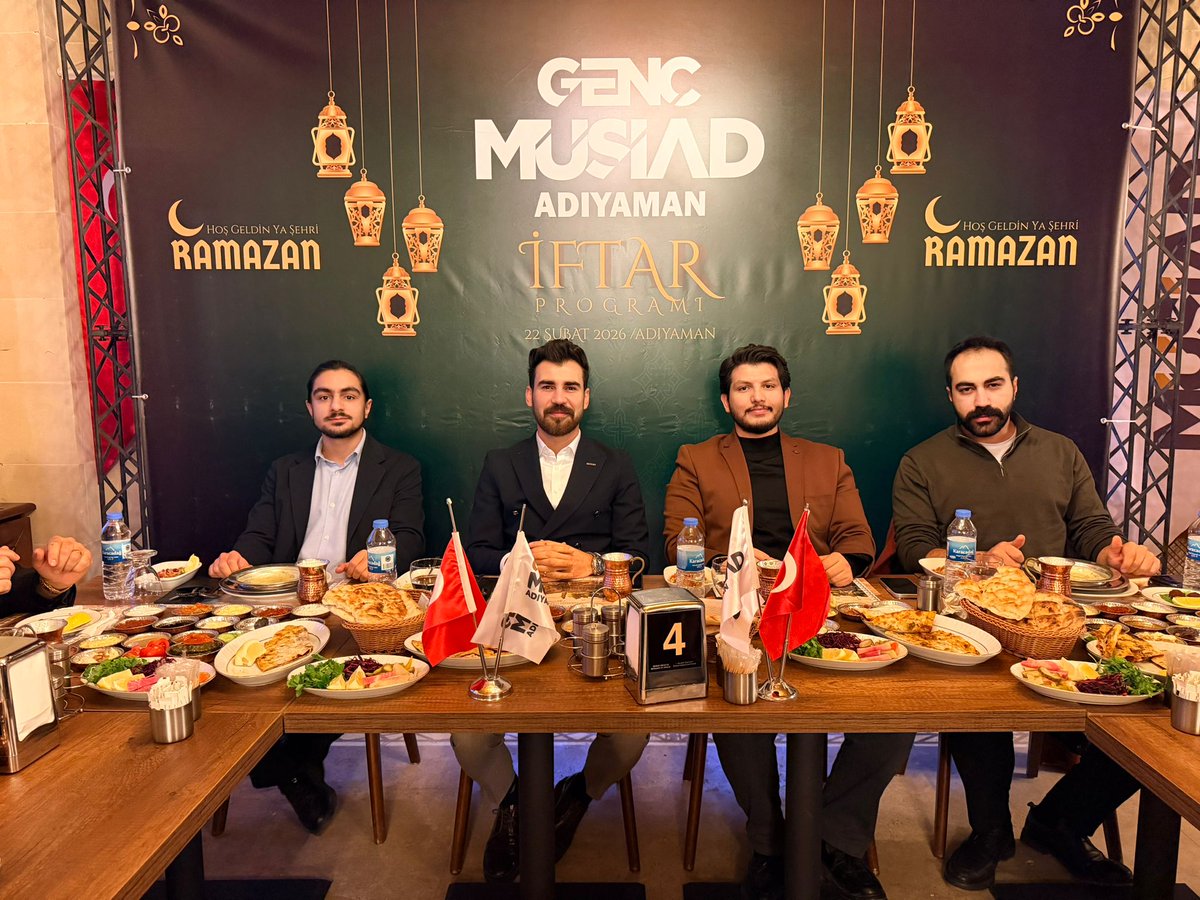 GencMusiad02's tweet photo. Genç MÜSİAD Adıyaman şubesi olarak geleneksel hale getirdiğimiz iftar programımızı, bu yıl Genel Merkez Yönetim Kurulu üyelerimizin katılımlarıyla içerisinde gerçekleştirdik. İftar programımıza katılım tüm misafirlerimize ve kıymetli üyelerimize gönülden teşekkür ederiz. https://t.co/vtOVicqEq6