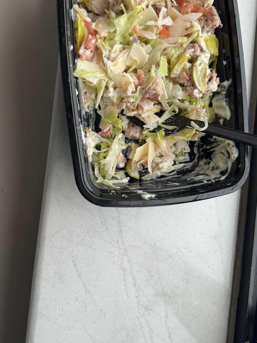 MHMobileNotary's tweet photo. @jerseymikes #eastrutherford I FOUND HAIR IN MY SALAD!!!!😡😡😡😡 https://t.co/JR1IaePtr8