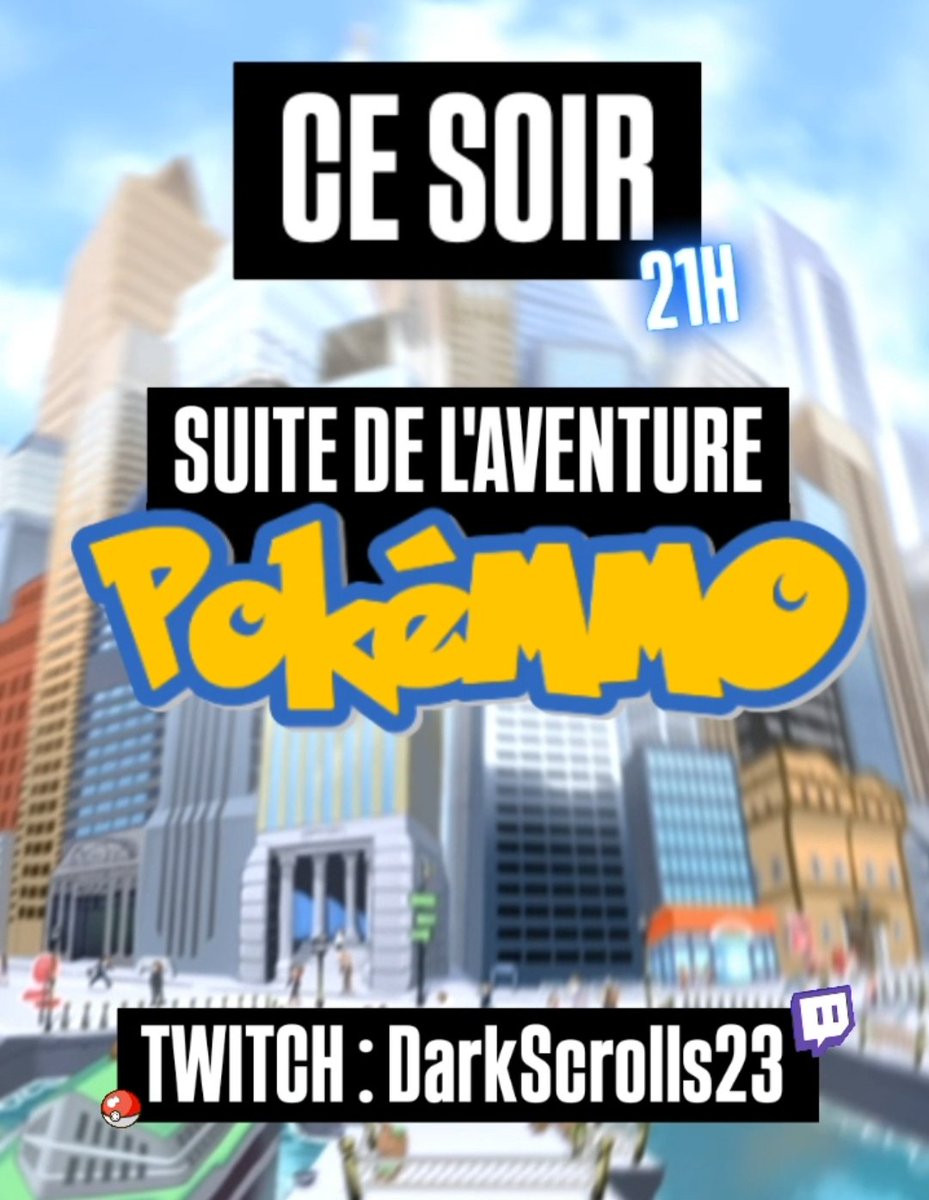 On se donne rendez-vous à partir de 21h pour la suite de l'aventure PokéMMO !✨️
#Twitch #twitchstreamer #PokeMMO #PokéMMO #Pokemon 

• Ça se passera ici ⬇️:
twitch.tv/Darkscrolls23