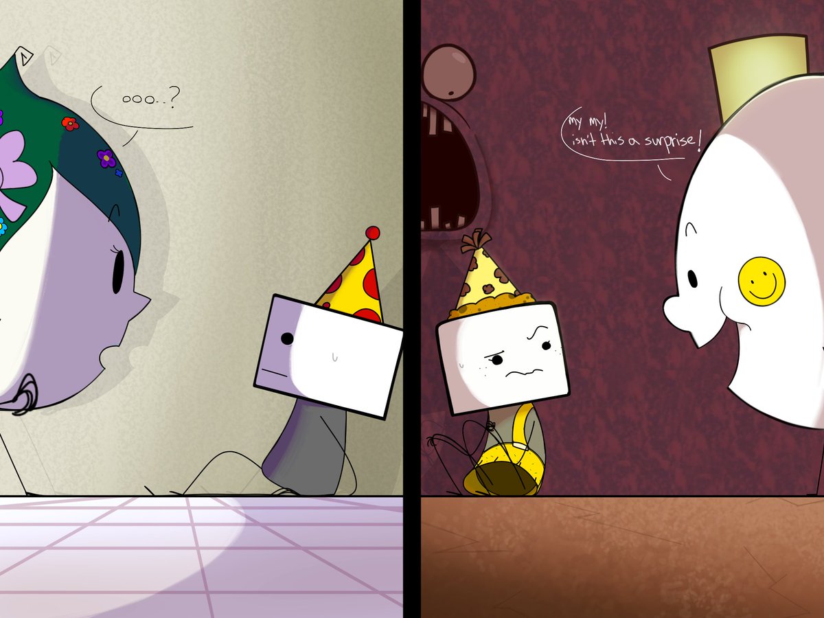 #myart #artwork #onenightatflumptys #onaf #24HaU 
#flumptybumpty #birthdayboyblam #birthdaygirlglam #umptynumpty 
long story shorttt…both of them ran(?) through some area, accidentally crashed against a random mirror at the same time, which then they,  uh, switched places
😀👍