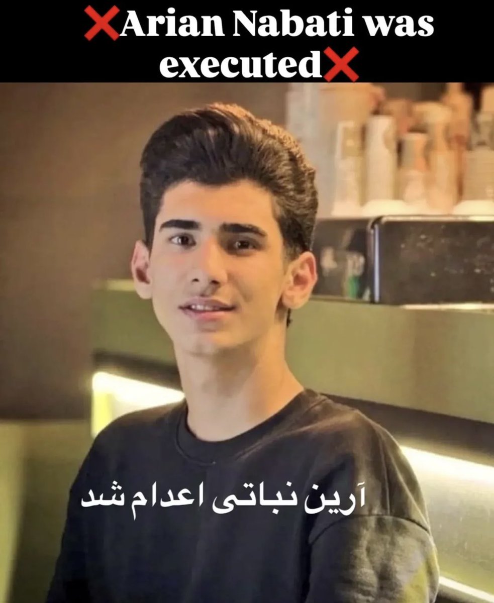 nepeallme's tweet photo. Arian Nabati was executed at only 18 years old (Feb 17). No teenager should ever face death. @realDonaldTrump , where is your voice for human rights? #StopChildExecutions #HumanRights #JusticeForArian #IranMassacre https://t.co/NJtBBysSCY