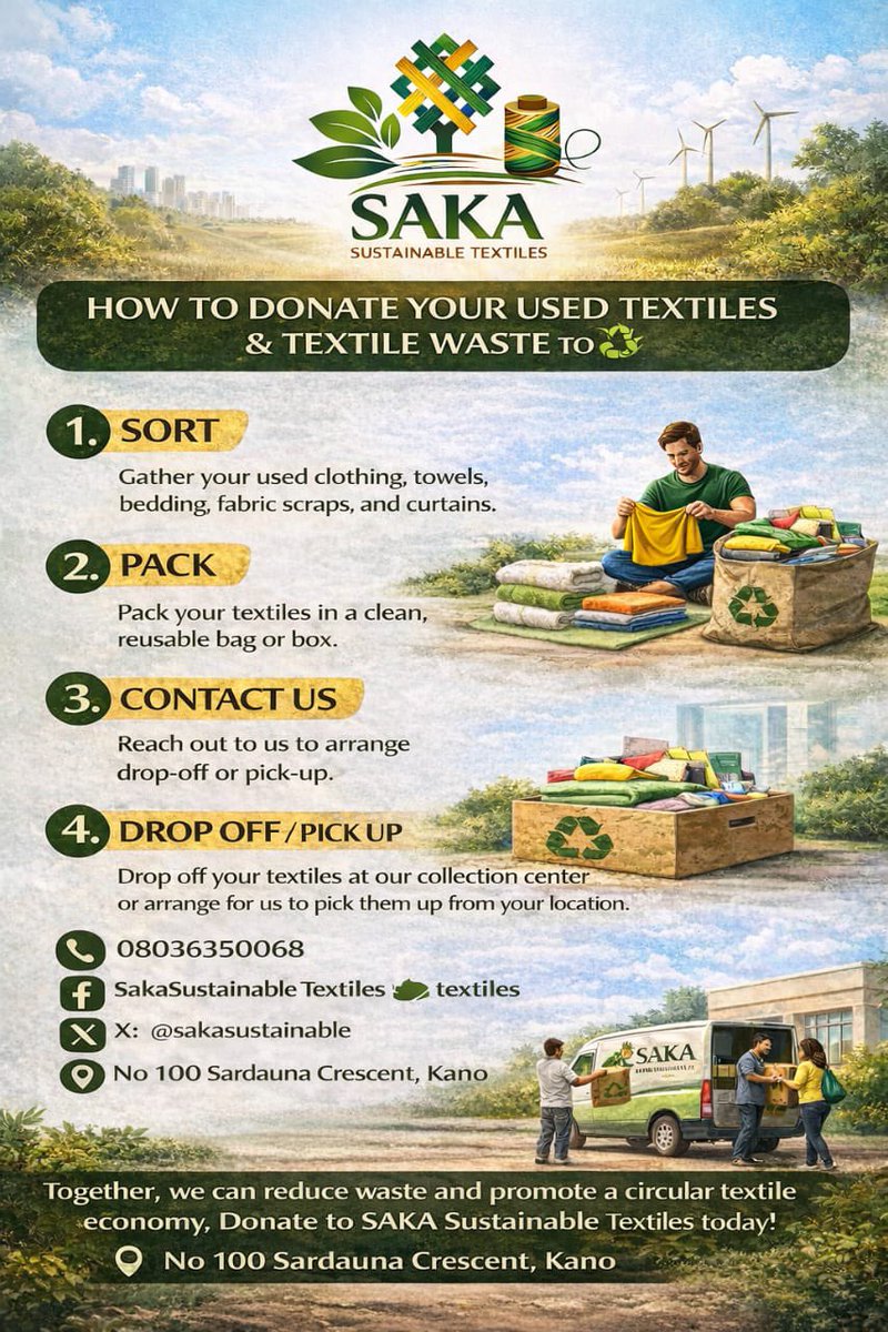 Sakasustainable's tweet photo. Donate your used textiles and textile waste today♻️
Iftar kareem✨ https://t.co/QGZnoY7lF7