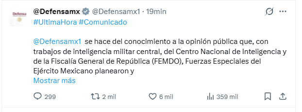 Diariodenarco's tweet photo. Es Oficial, DEFENSA emite comunicado donde confirma muerte de El Mencho, Harch los felicita

NOTA EN EL ENLACE: https://t.co/sjemt8jMfW https://t.co/DR6Z19JTxK