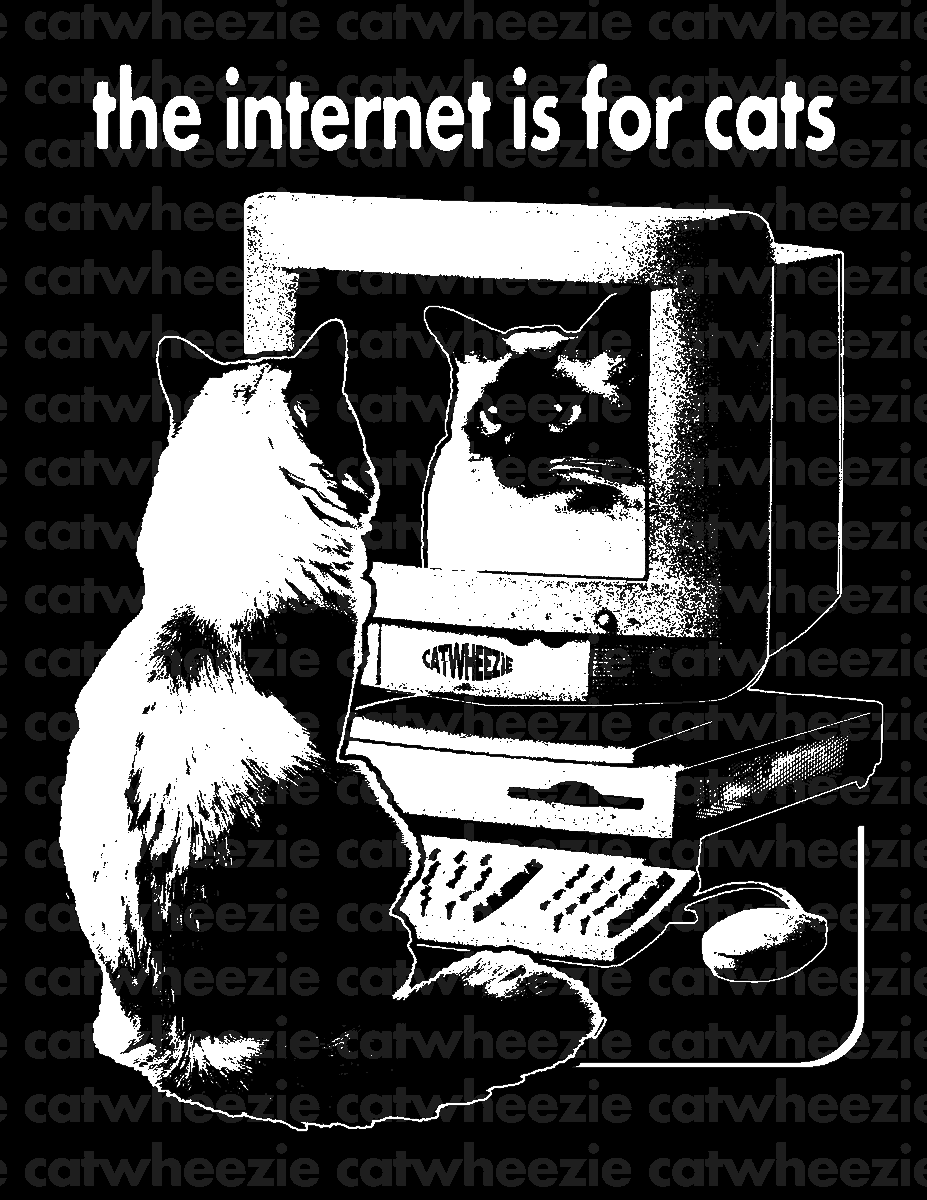 Hi friends, <a href="/catwheezie/">catwheezie🐾</a> here. It's Cat Day in Japan! I made this design the other day and figured it's a good time to post it! The internet was made for sharing cat pictures!