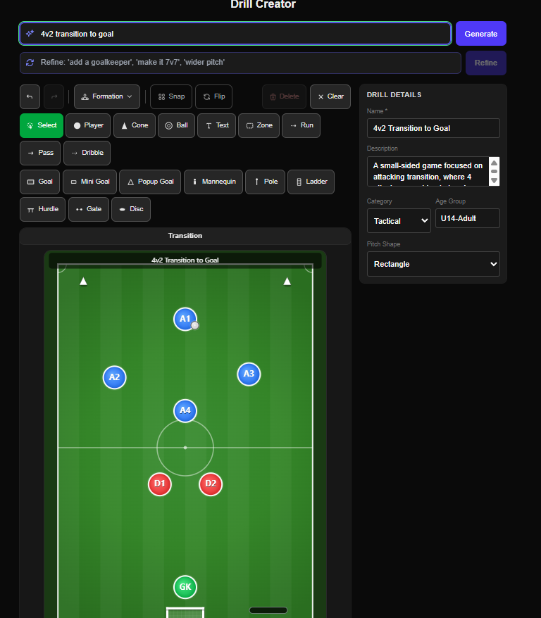 And we are live.

One of the changes we've introduced is the ability to describe a drill in our drill maker and be able to adjust it..... and make an animation out of it

All via just some text