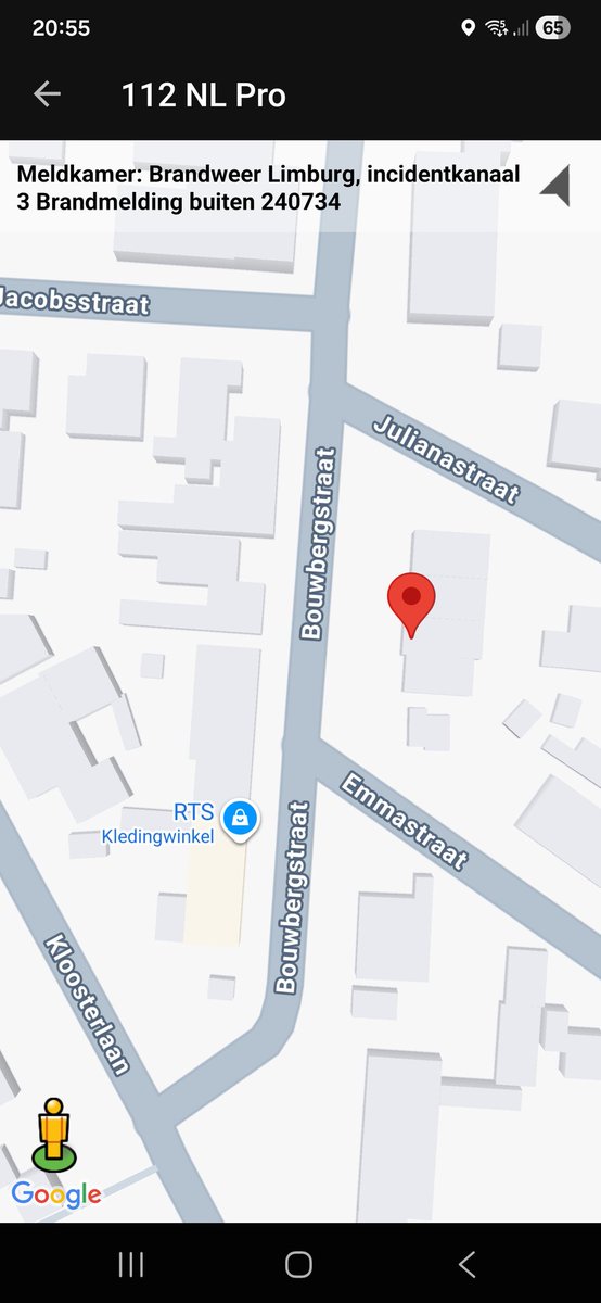 Brandmelding Buiten Bouwbergstraat