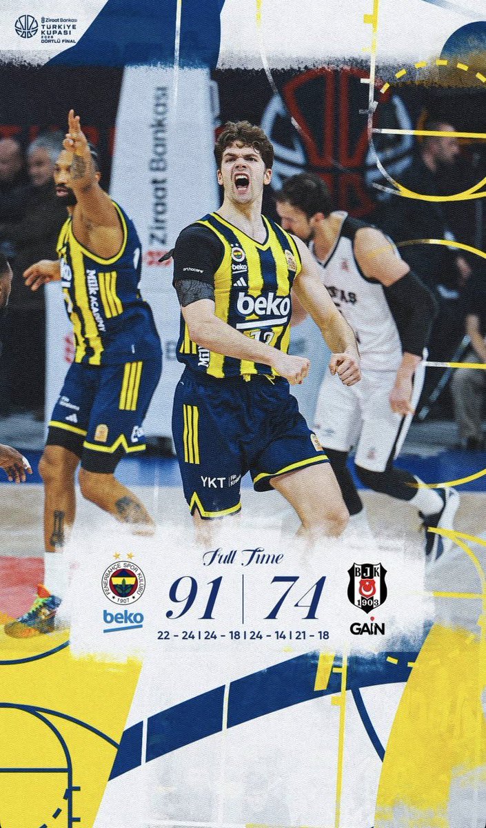 2026 ZİRAAT BANKASI TÜRKİYE KUPASI ŞAMPİYONU FENERBAHÇE BEKO! 
💛💙🏆

Şampiyon Fenerbahçe Beko 🔥