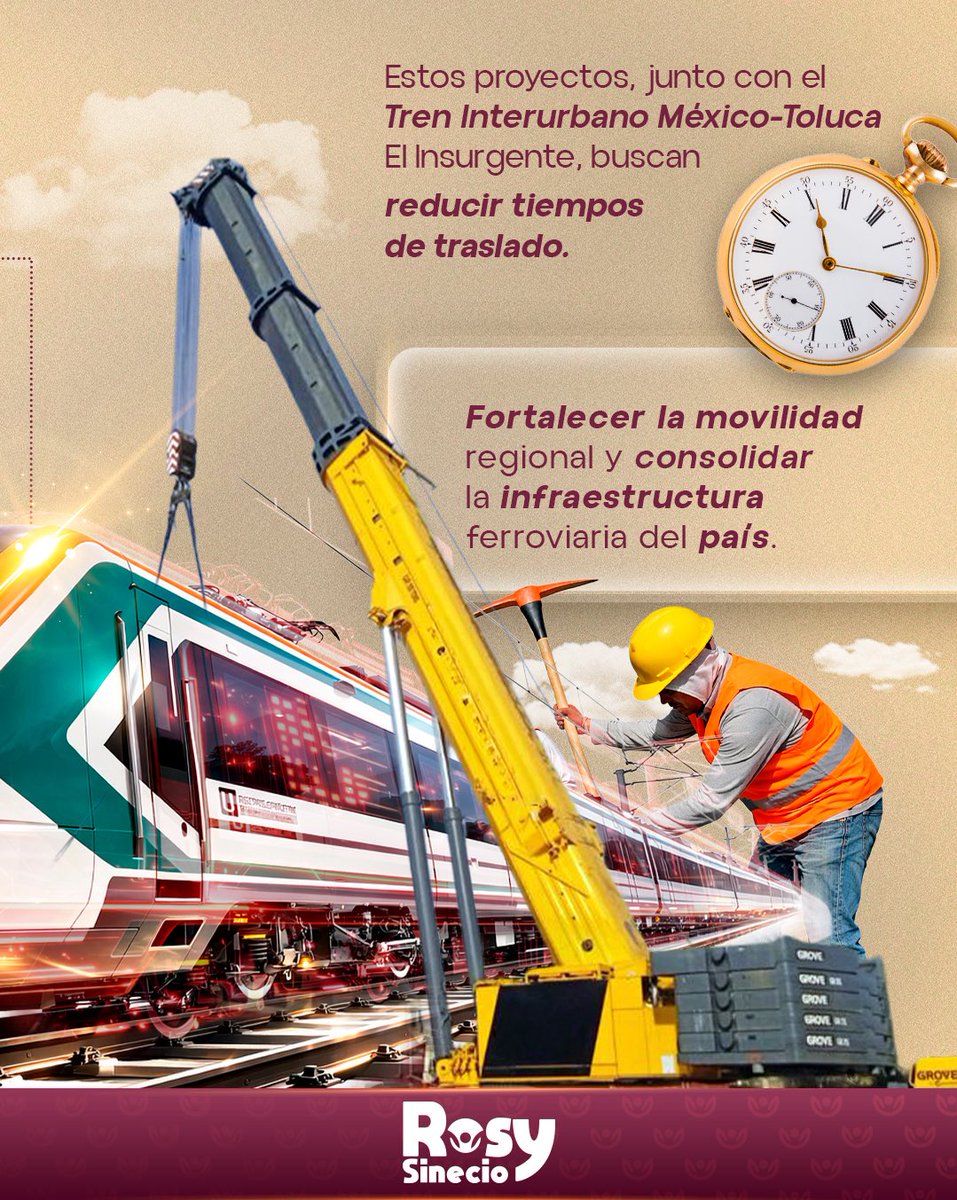 Proyectos clave CDMX–Pachuca: 21.15% de avance; conclusión en 2027 con 4 estaciones, paraderos y complejos eléctricos. CDMX–Querétaro: 9.80% de avance; listo en 2027 con 6 estaciones y zonas de inspección. El tren de carga del Tren Maya registra 25% de avance. 
<a href="/Claudiashein/">Claudia Sheinbaum Pardo</a>