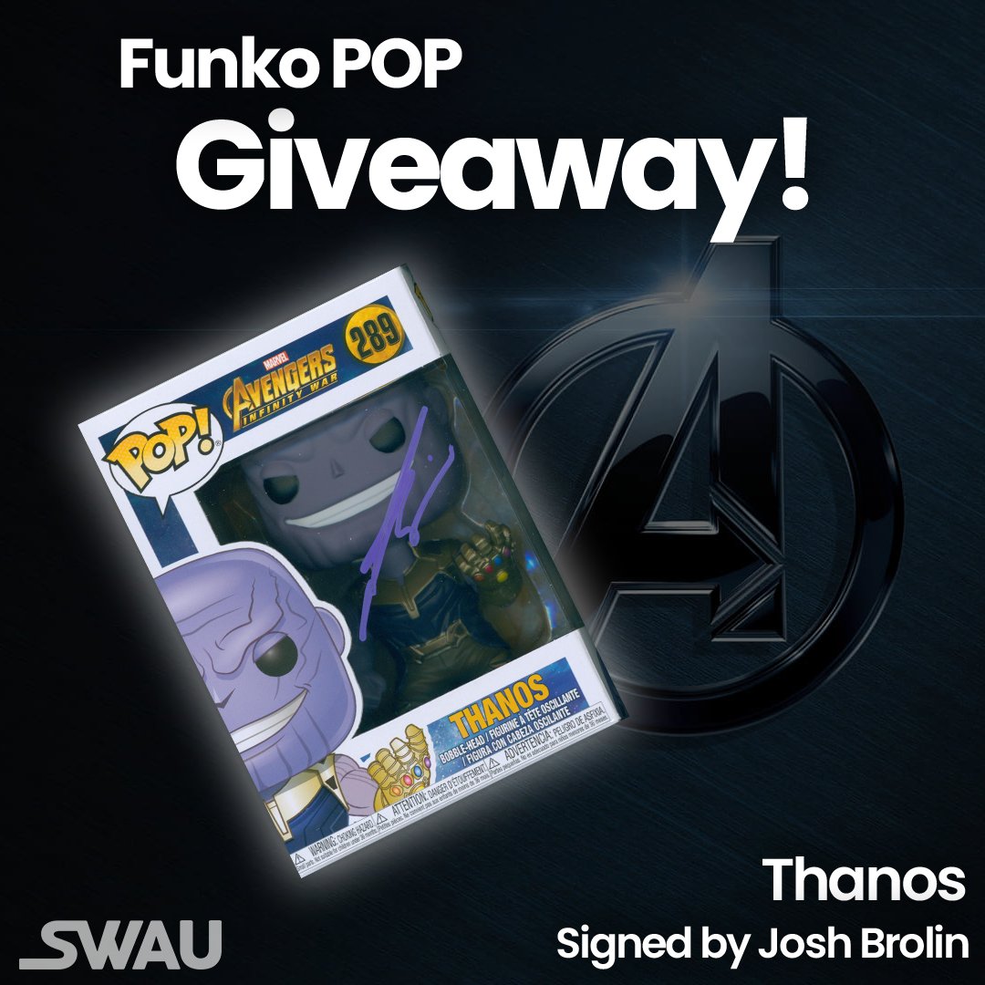 Avengers Assemble! 👊

Don’t miss out on a chance to win this amazing Thanos Funko Pop signed by Josh Brolin!

Here are the rules ⬇️

To enter:
• Follow <a href="/swau_official/">SWAU</a>
• Like this post
• Repost this post for an extra entry
• Tag one friend per REPLY for extra entries
•