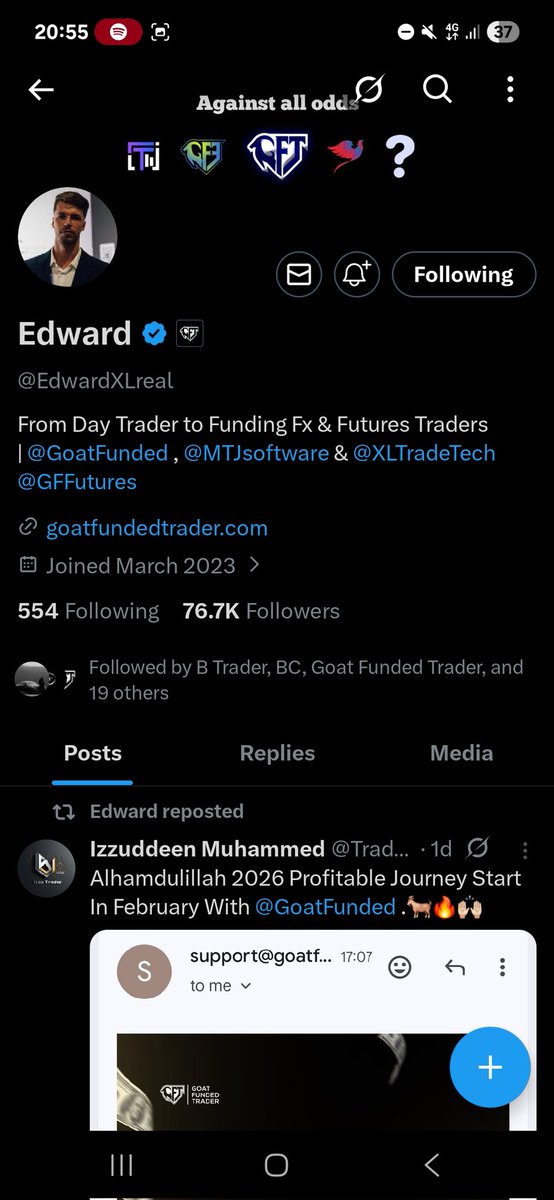 InvestorSamzy's tweet photo. @Kelvintalent_ @GoatFunded @EdwardXLreal @Fznation01 @Orev_a Really hope i get this, been saving up for a prop for quite a while now https://t.co/1Euhna4svG