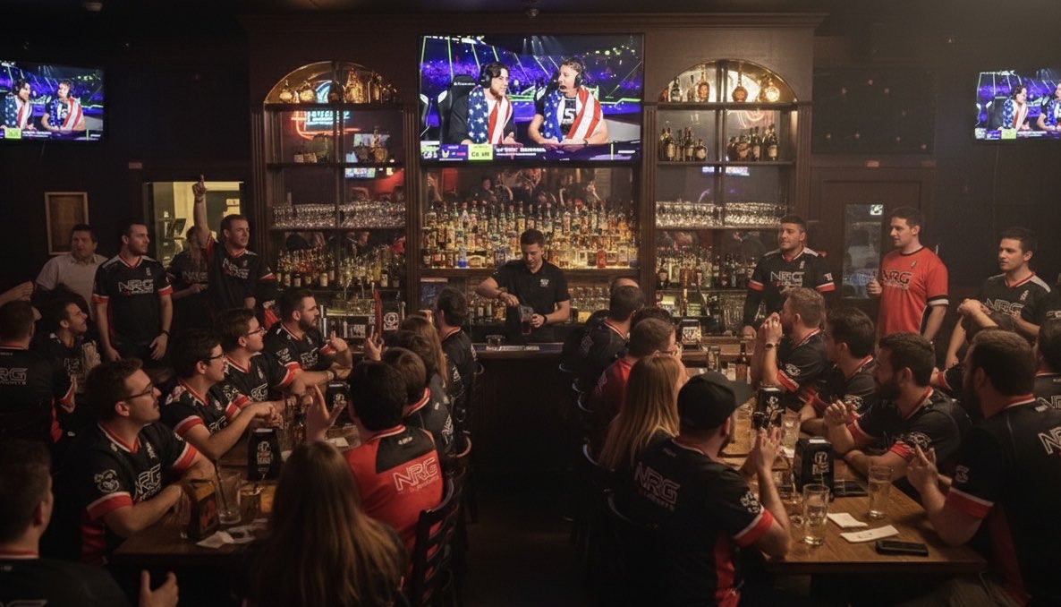 devaunte428's tweet photo. We’re having a great time at the bar watching RLCS! Waiting for NRG to come on next! #NRG #RLCS #WatchParty https://t.co/C4vL400XPU