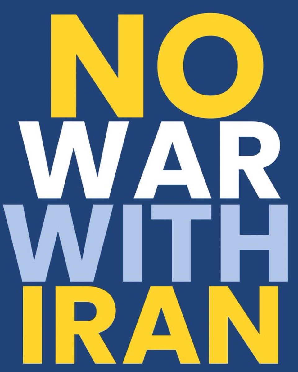 MarkPocan's tweet photo. No. War. With. Iran. https://t.co/BL18578DwO