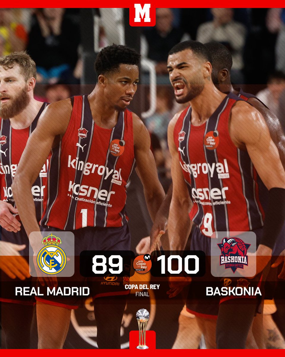 marca's tweet photo. 🏆 El Baskonia despierta, remonta, tumba al Real Madrid y se lleva la #CopaACB https://t.co/ErNTsopXor
