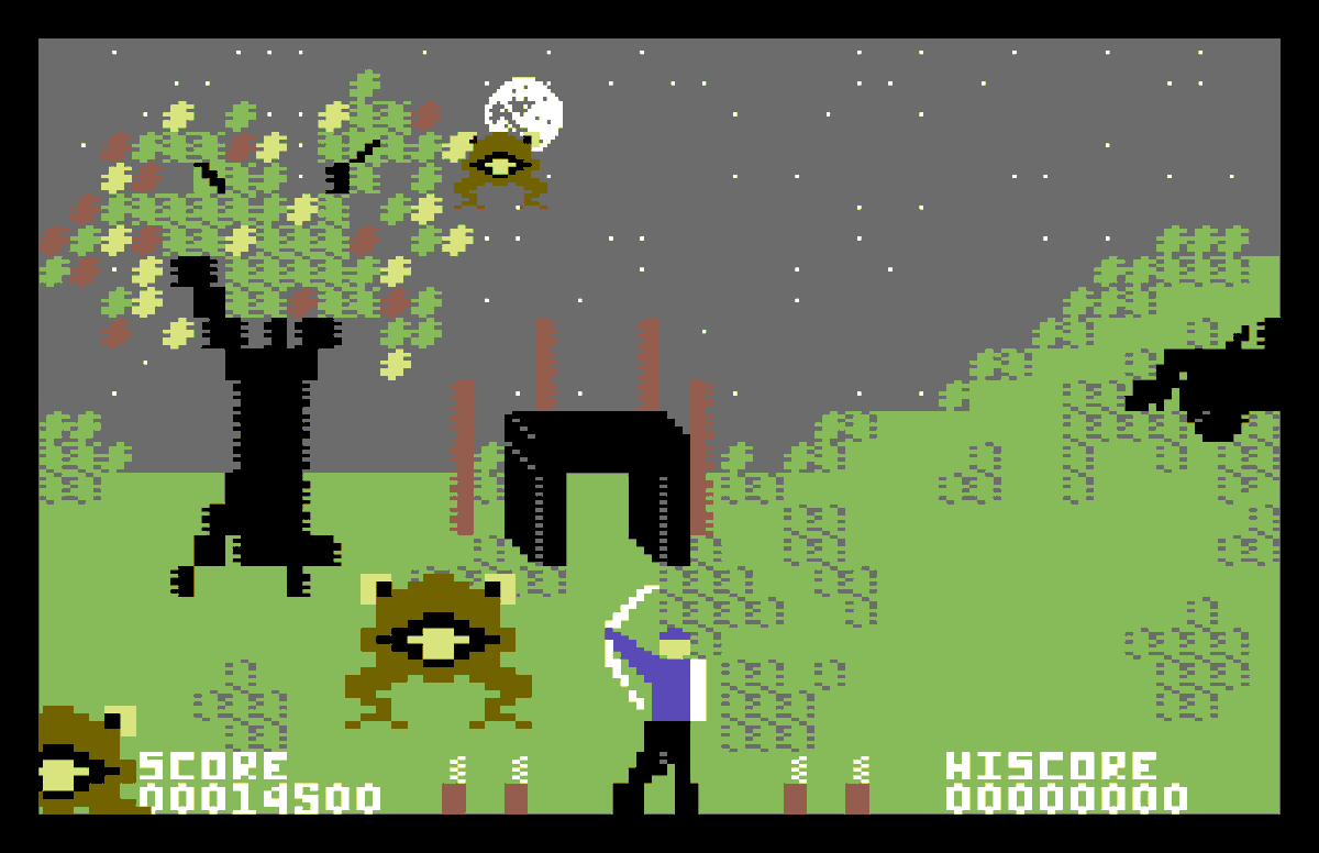 ⁉️ Who remembers Forbidden Forest, Paul Norman's masterpiece, published in 1983 for the Commodore 64 and Atari 8-bit by Cosmi? 
🏹 An archer, a forest infested with ravenous monsters, and tons of tension. 
😱 A game that manages to keep you on the edge of your seat at every turn.