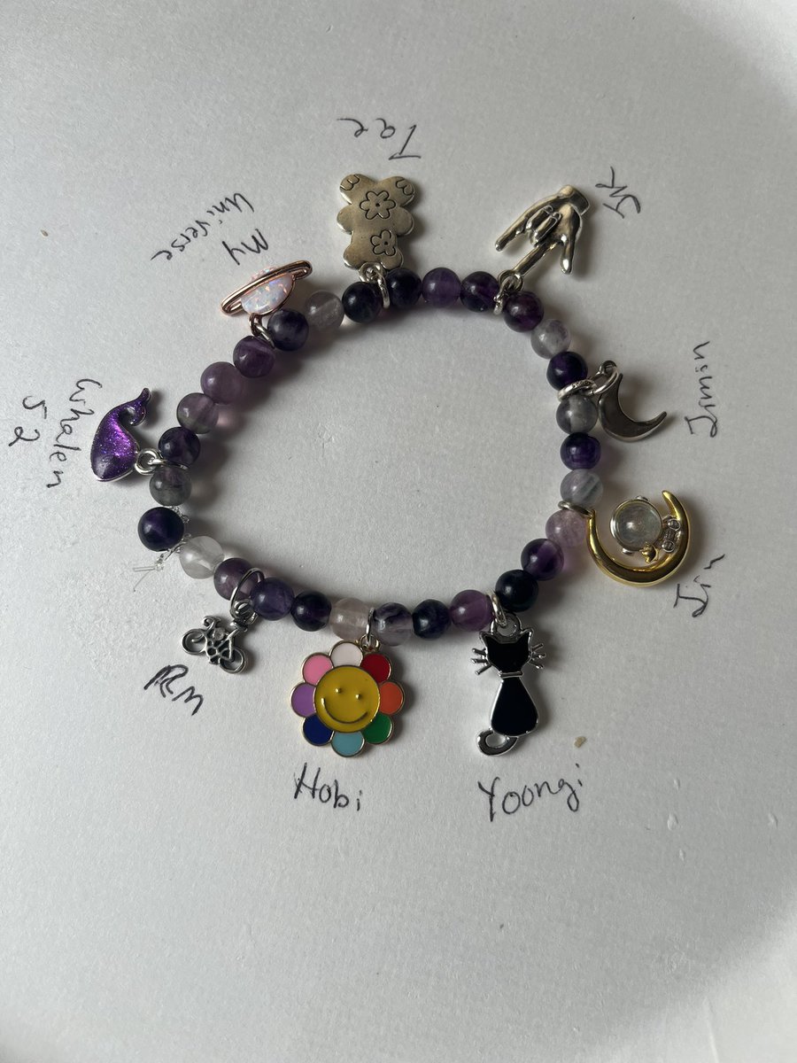 Finally made this bracelet! Have had the charms bought for over a year. Decided it was time so I can wear it to the concert!