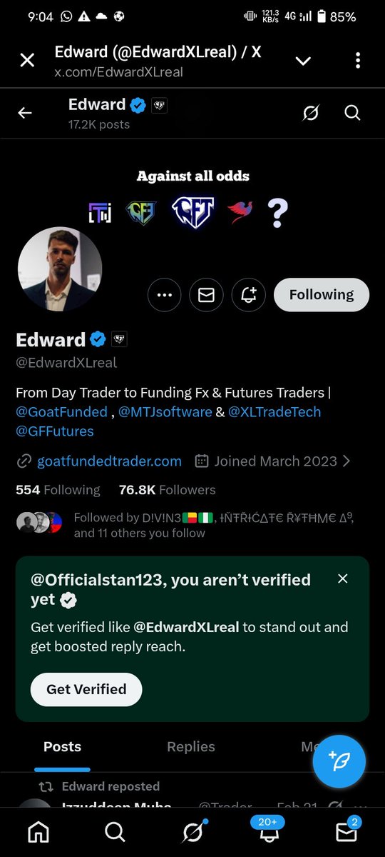 Officialstan123's tweet photo. @Kelvintalent_ @GoatFunded @EdwardXLreal @Fznation01 @Orev_a Happy Sunday  IKENGA. You've being a blessings to my trading career from learning from your YouTube to actually paying for your mentorship and now in a phase where it's finally making sense ,plenty thing to say but I'm not on premium.please consider me for the pro acc giveaway https://t.co/R5lArXzo5z