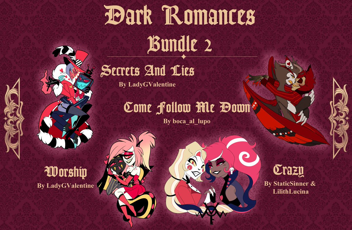 Bundle 2 out of 4 of dark romance has begun 

preorders starting from Feb 22 - Mar 8

To check the listing please check my shop here if interested, thank you!
etsy.com/shop/StaticSin…   

#hazbinhotelpins #hazbinhotelfanmerch