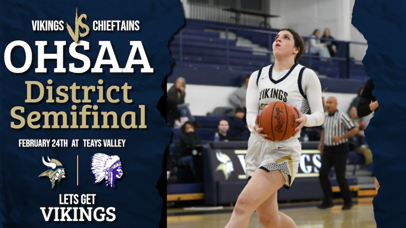 TV_Athletics's tweet photo. Teays Valley Girls Basketball team will host Logan in a District Semi-Final game on Tuesday at 7:00 PM at Teays Valley High School. Let's Go Vikings https://t.co/7DhYHeerW3