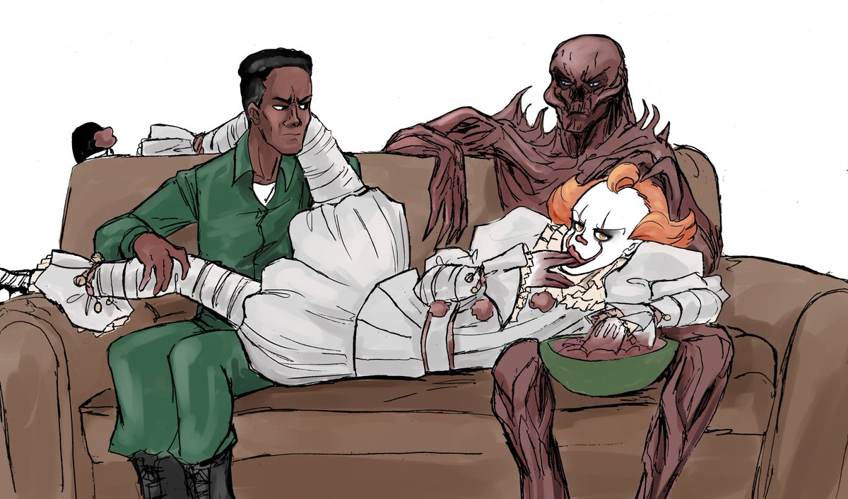 Sloppy__3's tweet photo. A threesome? ✍️(◔◡◔)
( Halloran, Vecna and Pennywise ) https://t.co/YWVPTKl6bp