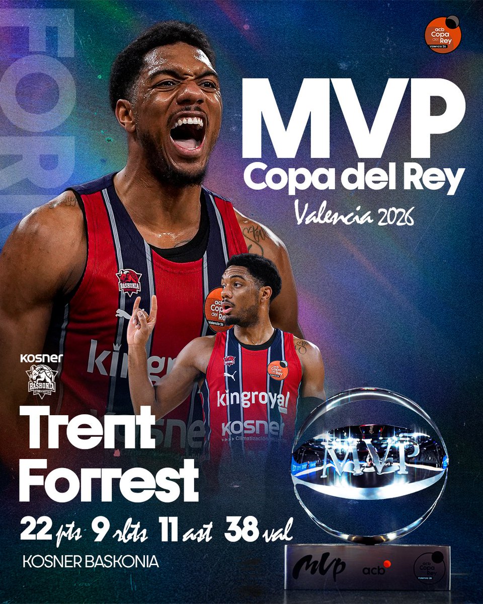 ⭐️¡TRENT FORREST, MVP de la #CopaACB Valencia 2026!

| <a href="/Baskonia/">Kosner Baskonia</a>