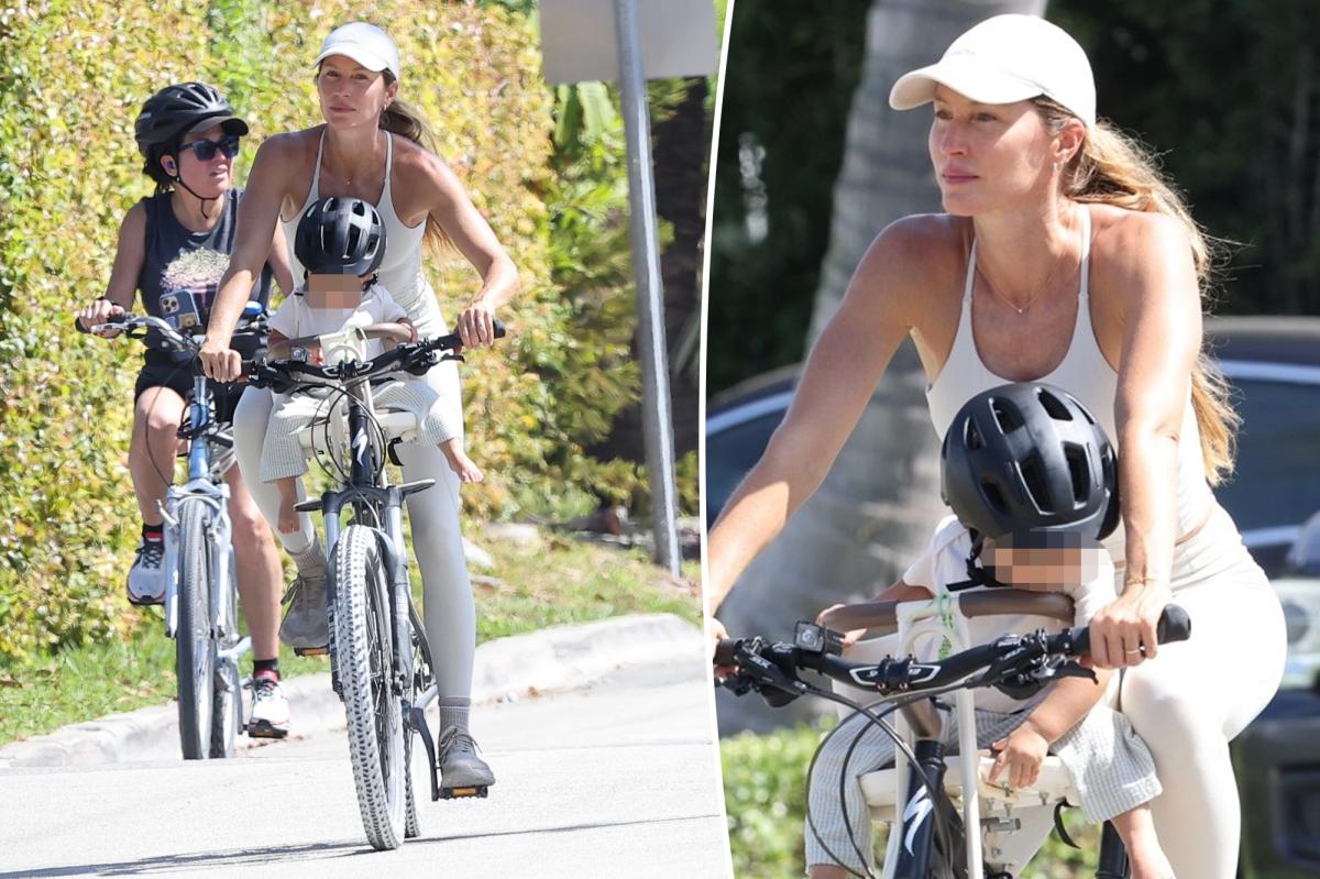Gisele Bundchen enjoys afternoon bike ride with baby son in Miami trib.al/coeWIM7