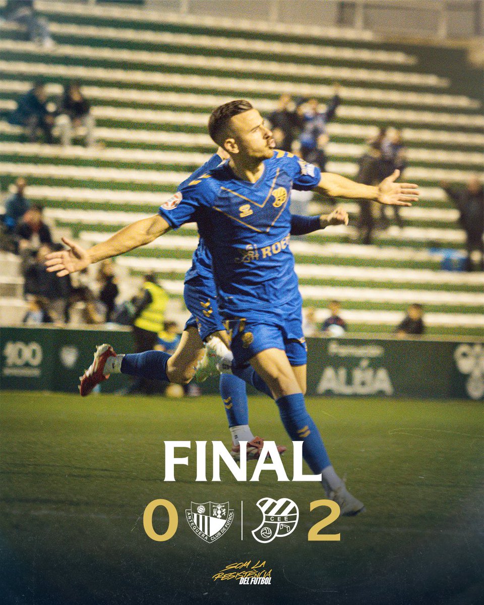 90’ | 🏁 𝐅𝐈𝐍𝐀𝐋

Som l’orgull de la Vila de Gràcia!
 ⚽️ 🔵⚪️ Jordi Cano (X2)

Antequera 0 - 2 Europa

#AntequeraEuropa #1RFEF #PrimeraFederación