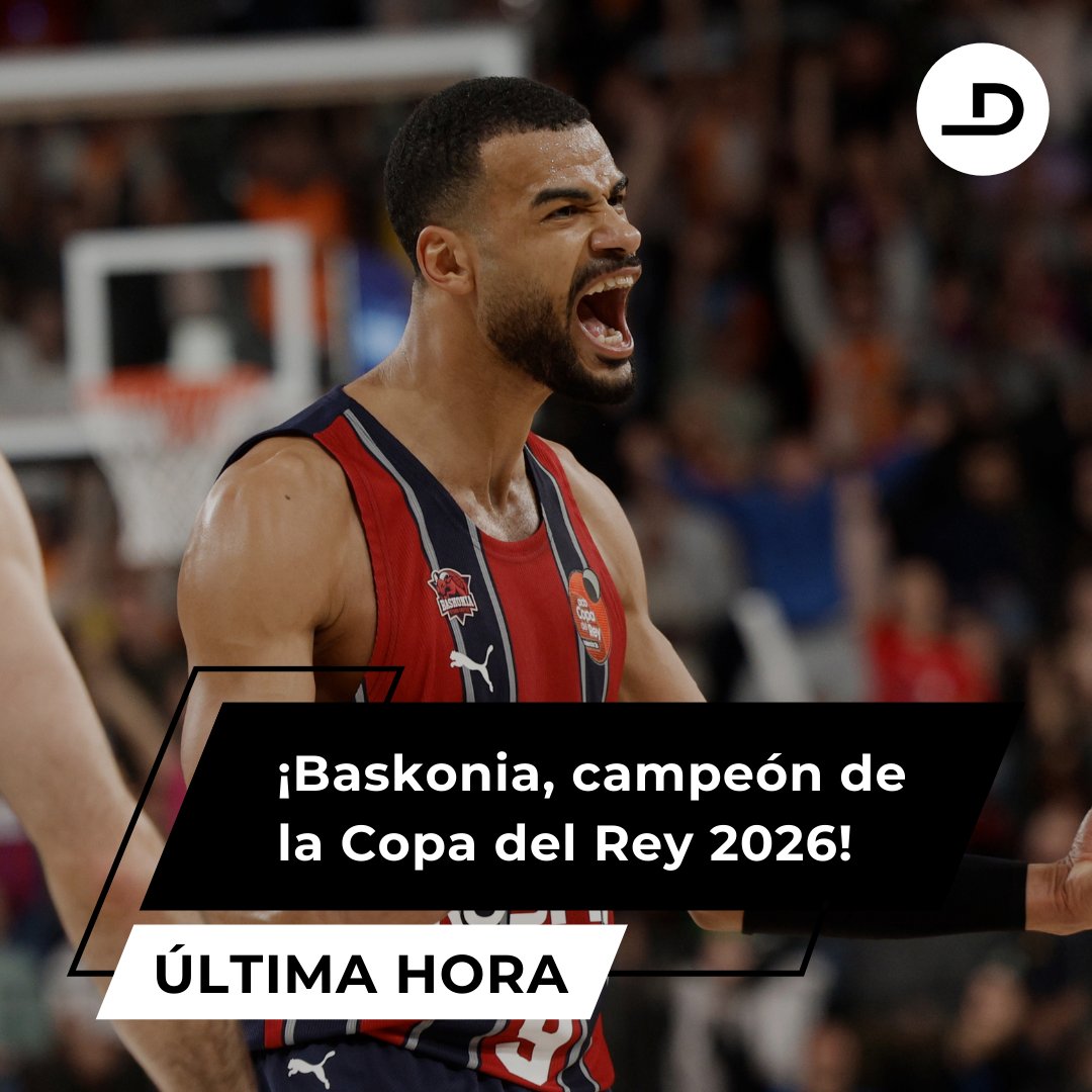 eldesmarque's tweet photo. 🏀 ¡Baskonia gana la Copa del Rey 2026!

Derrotó al Real Madrid en la final y consigue el título 17 años después. 

🔗 https://t.co/OUkfQe1jga 🔗