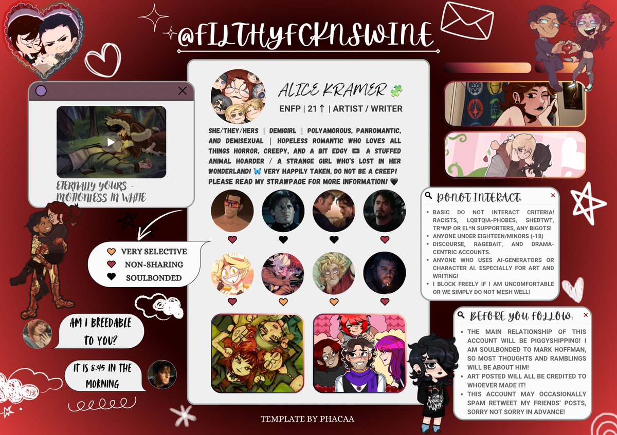 FILTHYFCKNSWINE's tweet photo. ⟢

🧩 𝗟𝗜𝗩𝗘 𝗢𝗥 𝗗𝗜𝗘. 𝗠𝗔𝗞𝗘 𝗬𝗢𝗨𝗥 𝗖𝗛𝗢𝗜𝗖𝗘. 🌀
#SELFSHIP / #MULTIFANDOM / #SAW
𝗠𝗢𝗥𝗘 𝗟𝗜𝗘𝗦 𝗕𝗘𝗟𝗢𝗪, 𝗘𝗡𝗧𝗘𝗥 𝗜𝗙 𝗬𝗢𝗨 𝗗𝗔𝗥𝗘!

                             ꩜ [❤︎/⟳] ꩜

⋅ ──────⊱༺ ♰ ༻⊰──────⋅ https://t.co/Qs3yIySR9Y