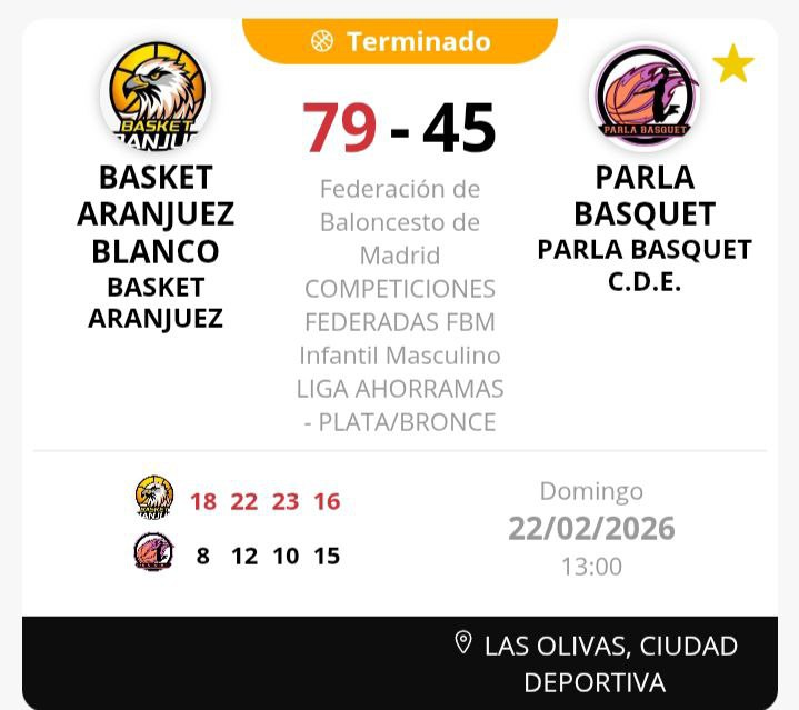 BasketAranjuez's tweet photo. Victoria del #InfMasc #LigaAhorraMás frente a @ParlaBasquet. #Rafa: “Buen partido con un gran trabajo de todos los jugadores. Seguimos mejorando“ https://t.co/78DrhVYRVR