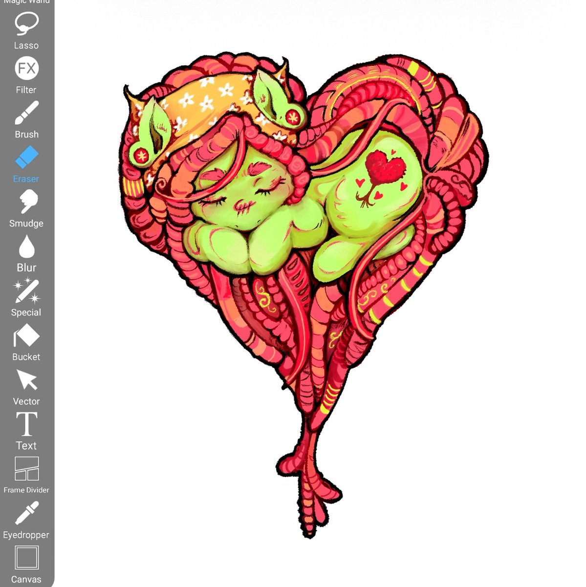 I'm addicted I can't stop drawing funny heart-shaped horses