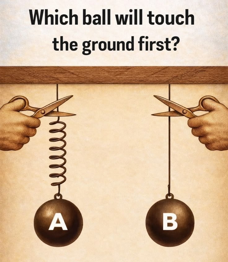 noman48409's tweet image. Two cuts. One drop. Zero second chances. 🧐
Think you know which ball hits the ground first? Comment A or B before you scroll! 👇🔥

#TestYourBrain #CanYouSolveIt #AorB