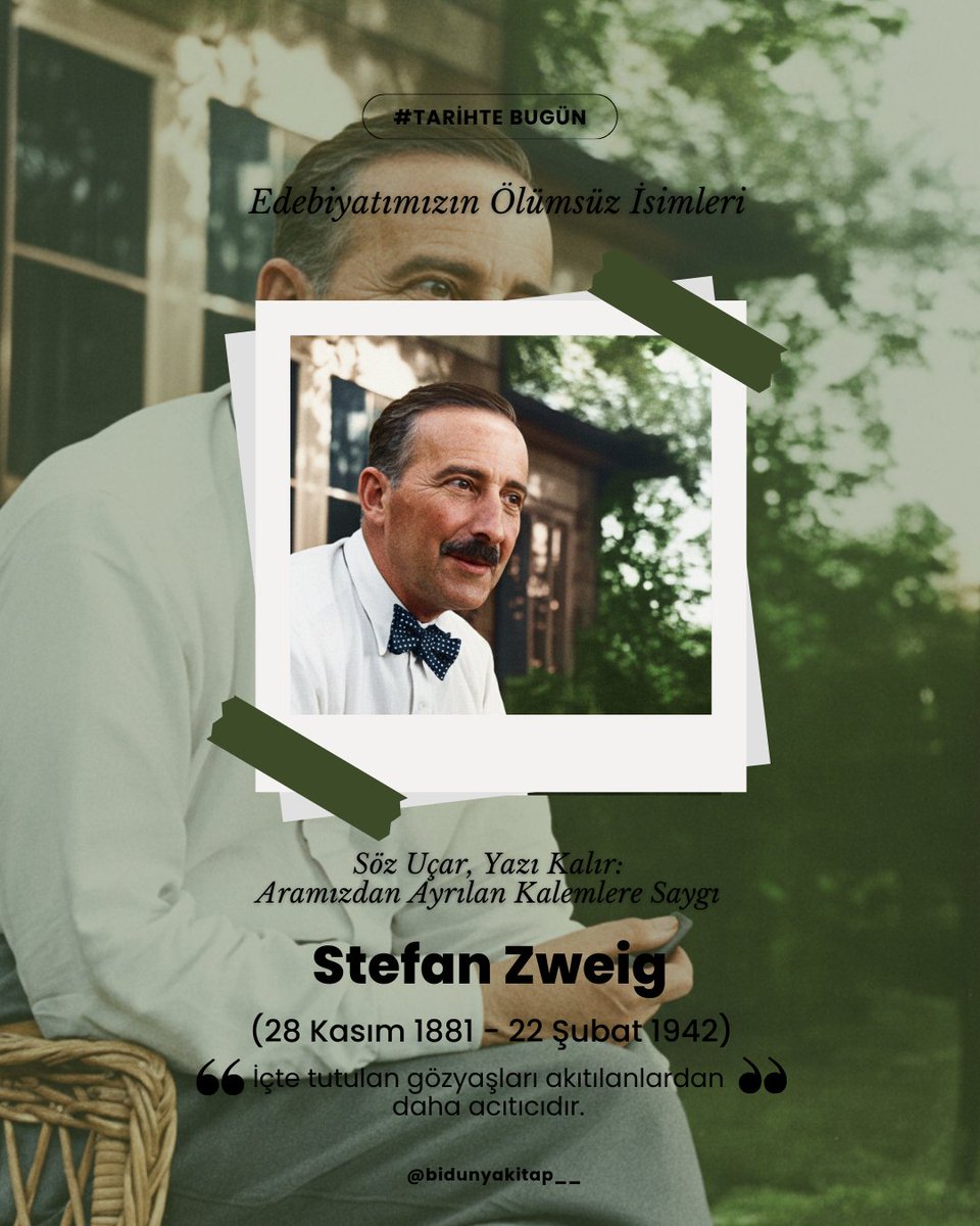 #TarihteBugün #bidunyakitap #stefanzweig