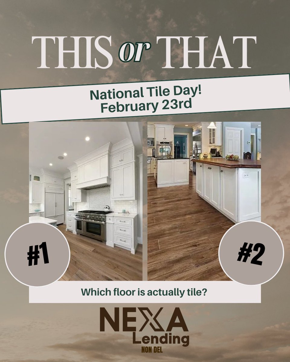 It’s National Tile Floor Day, so let’s test your eye. One kitchen is tile that looks like wood and the other is the real deal. Drop your guess below and comment your pick.