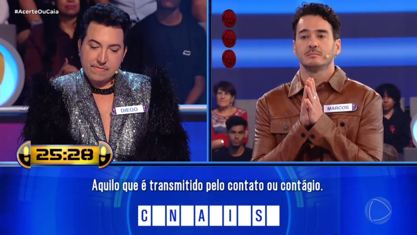 Marcos Veras continua invicto e Diego Campagnolli é o escolhido para o duelo da vez! #AcerteOuCaia