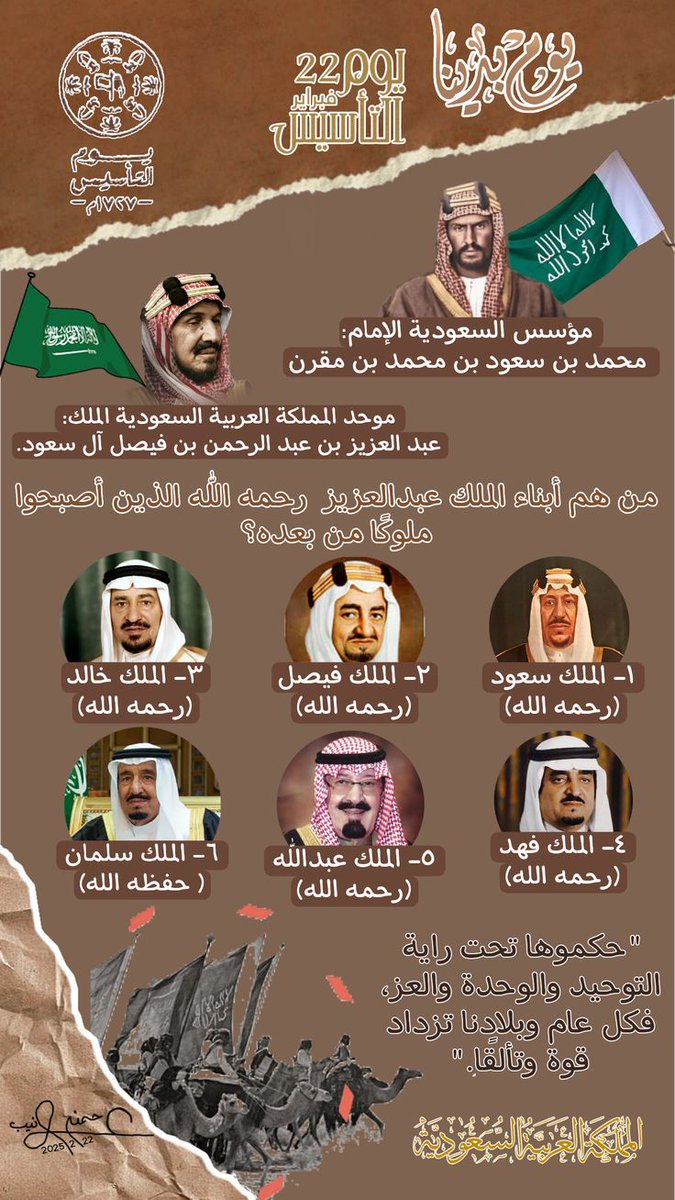 AssiMohammed's tweet photo. #يوم_التاسيس_تنميه_الملز
1727/02/22

ثلاثة قرون ..تاريخ راسخ ومجد قائم ومستقبل زاهر بإذن الله نفديك باوطن بأرواحنا ودام مجد حكامنا عاليا ..🇸🇦🇸🇦🇸🇦🇸🇦🇸🇦 https://t.co/50N8oeAEdd